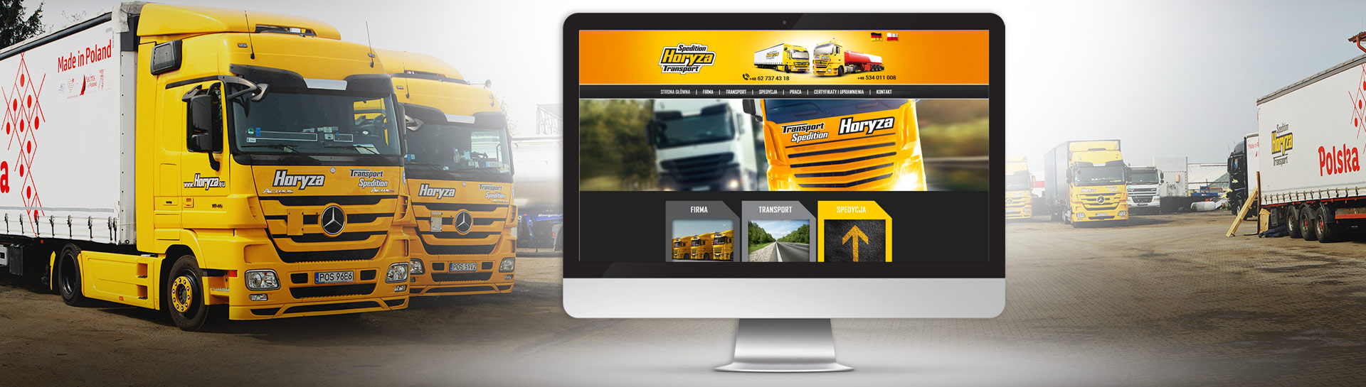  Strona WWW dla firmy Horyza - spedycja - transport - Agencja Reklamowa ImagoArt.pl