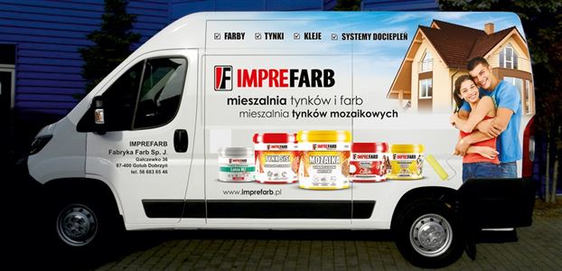  Reklama na busie dla firmy Imprefarb - farby - Agencja Reklamowa ImagoArt.pl