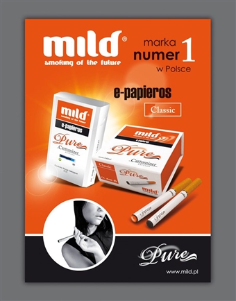 Reklama do prasy Mild Pure - elektroniczne papierosy- Agencja Reklamowa ImagoArt.pl
