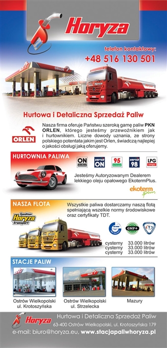  Ulotka dla firmy Horyza - hurtowa i detaliczna sprzedaż paliw - Agencja Reklamowa ImagoArt.pl