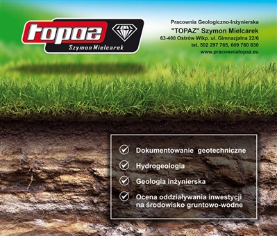  Ulotka dla firmy Topaz - pracownia Geologiczno-Inżynierska - Agencja Reklamowa ImagoArt.pl