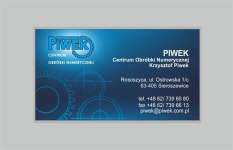 Wizytówka dla firmy PIWEK - Agencja Reklamowa ImagoArt.pl