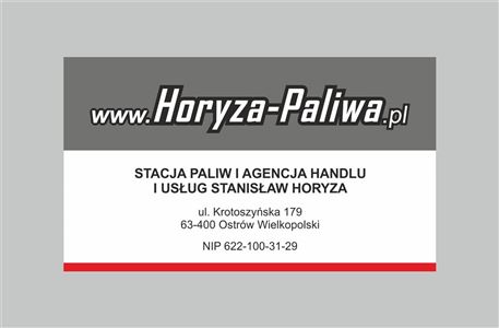 Wizytówka dla firmy Horyza-Paliwa- Agencja Reklamowa ImagoArt.pl