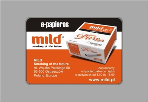 Wizytówka dla Mild - elektroniczne papierosy  - Agencja Reklamowa ImagoArt.pl