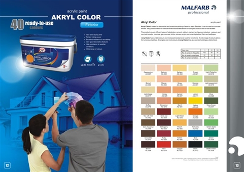 Wzornik dla marki Malfarb Professional - akryl color - Agencja Reklamowa ImagoArt.pl