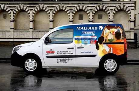 Reklama na aucie osobowym dla firmy Malfarb - farby - Agencja Reklamowa ImagoArt.pl