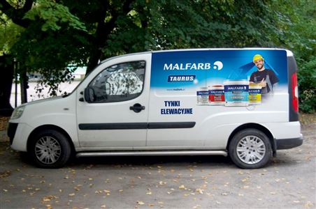 Reklama na aucie osobowym dla firmy Malfarb - farby - Agencja Reklamowa ImagoArt.pl