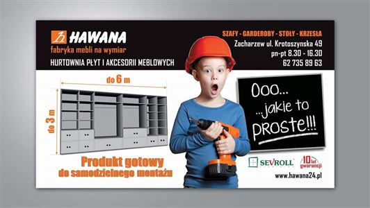 Baner zewnętrzny dla firmy Hawana - Agencja Reklamowa ImagoArt.pl