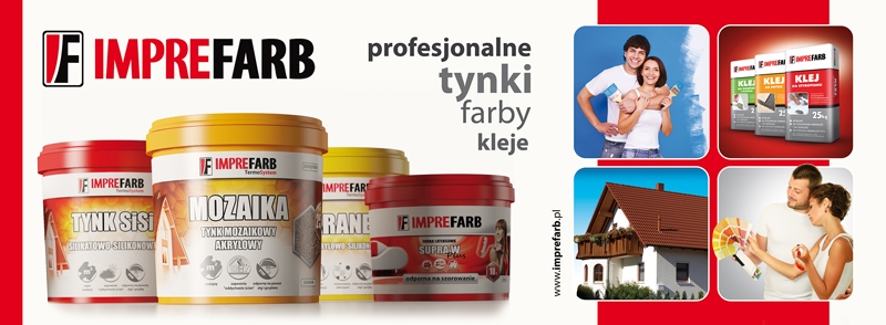 Baner zewnętrzny dla firmy ImpreFarb - profesjonalne tynki, farby, kleje - Agencja Reklamowa ImagoArt.pl