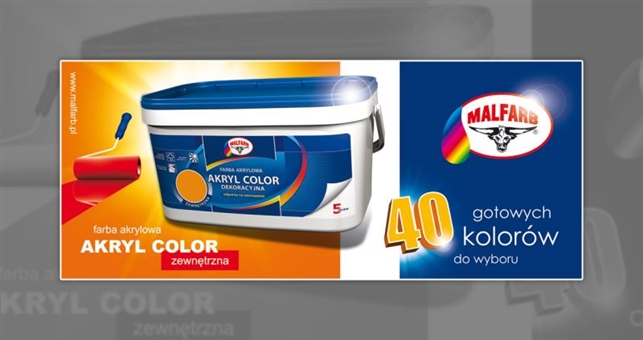Baner zewnętrzny dla marki Malfarb - akryl color  - Agencja Reklamowa ImagoArt.pl