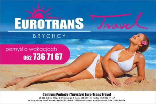 Baner zewnętrzny dla firmy Eurotrans Brzychcy - Centrum Podróży i Turystyki  - Agencja Reklamowa ImagoArt.pl