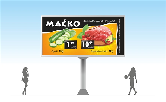 Bilboard dla firmy Maćko - sklepy spożywcze - Agencja Reklamowa ImagoArt.pl